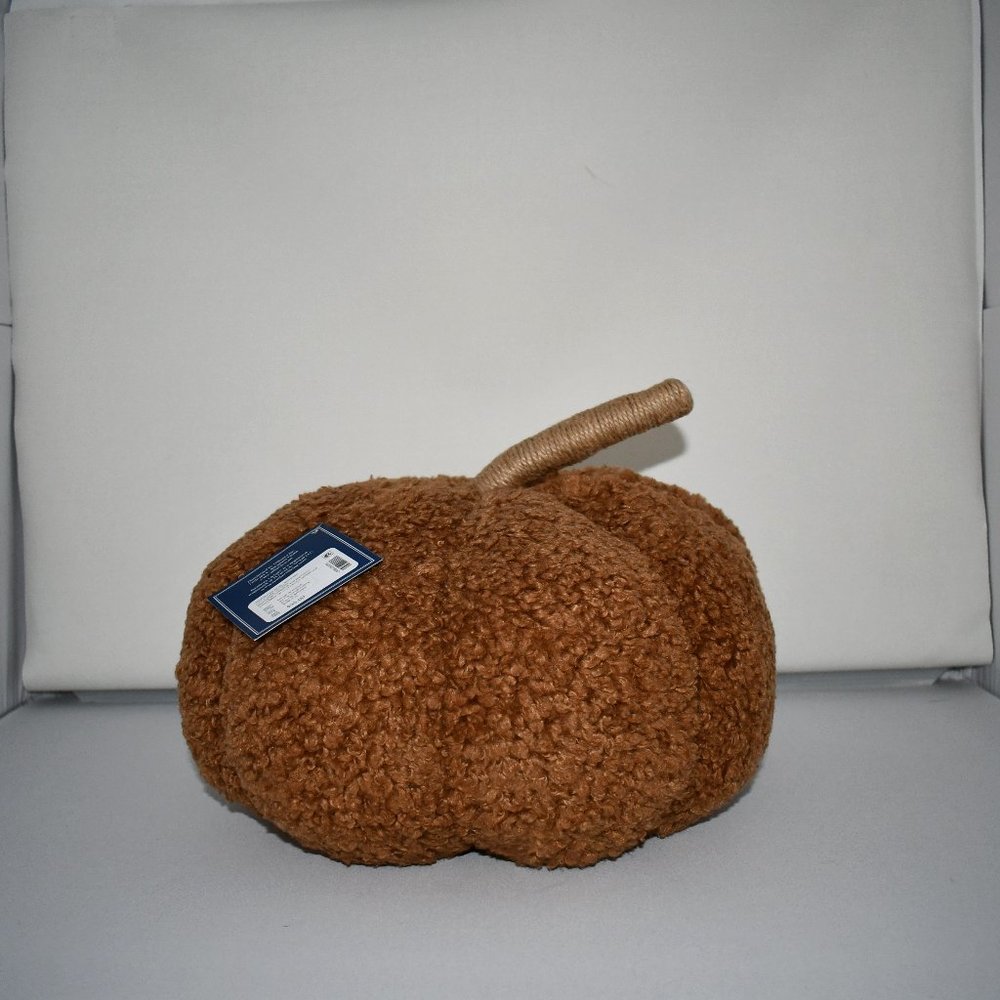 Southern Living Festive Fall Collection Boucle Pumpkin 12" #L-F3PUM815 NWT